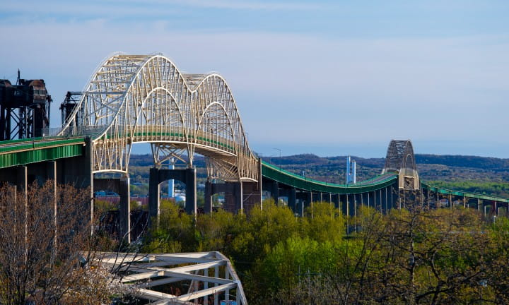 International Bridge in Michigan and Canada