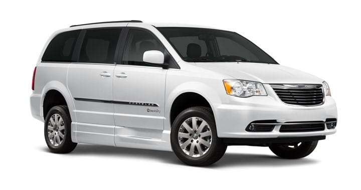 A white accessible mini-van.