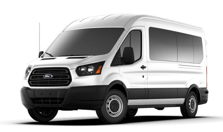 A white full-size van.