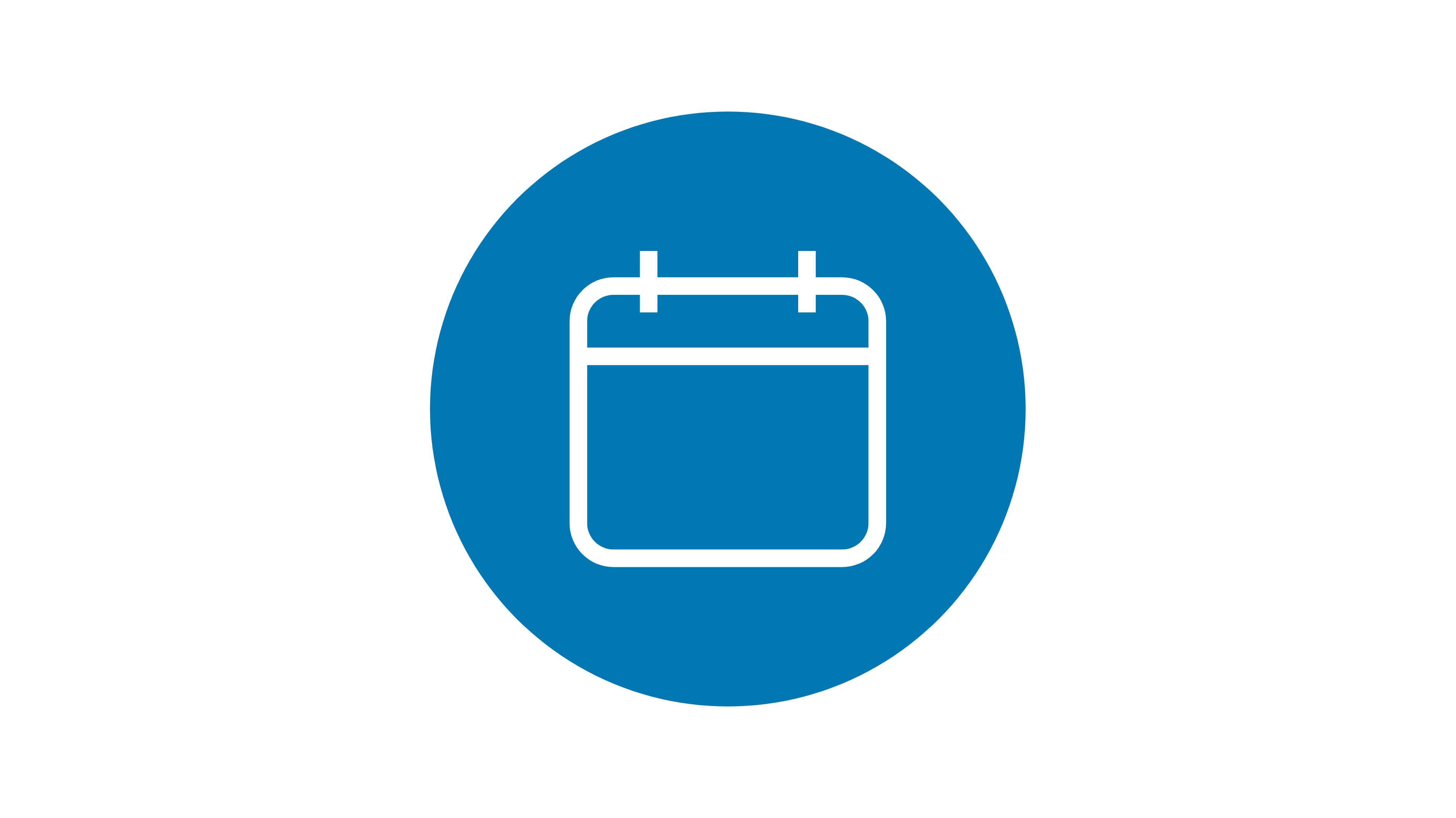 Blue calendar icon.