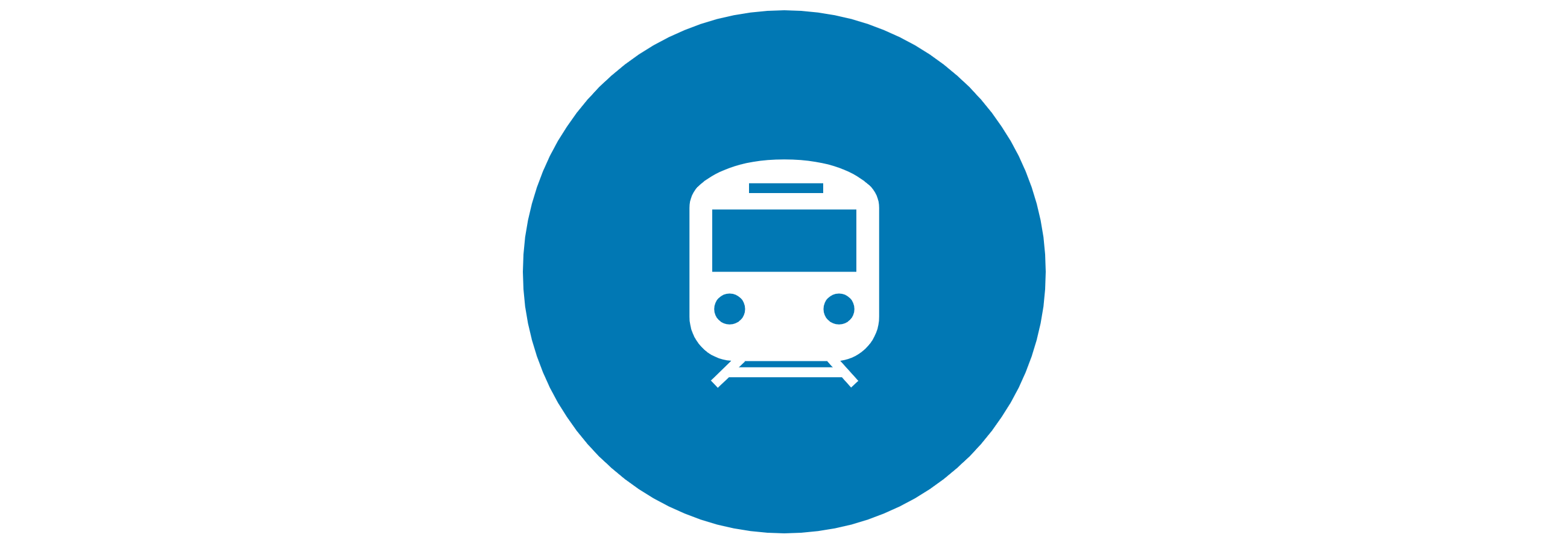 A blue train icon depicting the Blue Water passenger rail corridor.