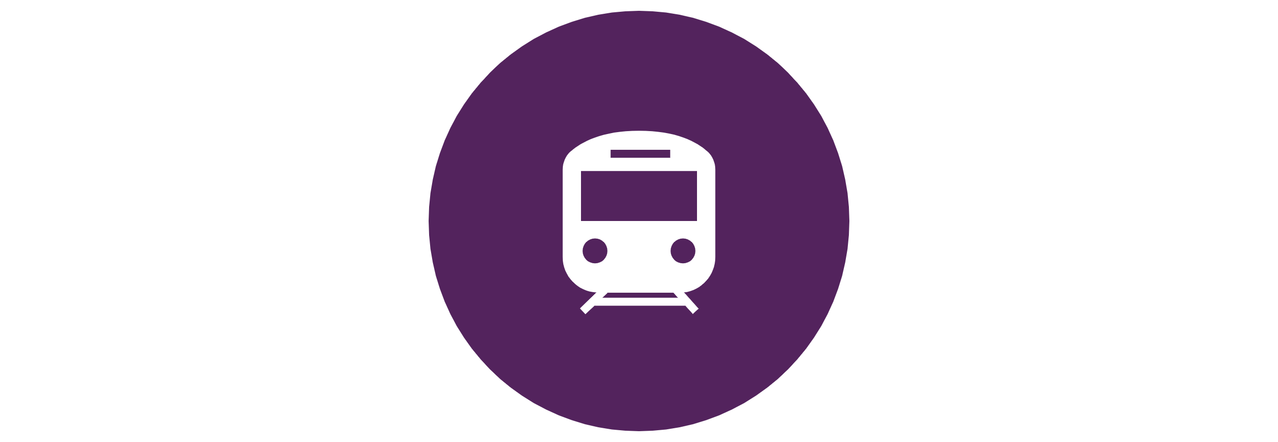 A purple train icon depicting the Pere Marquette passenger rail corridor.