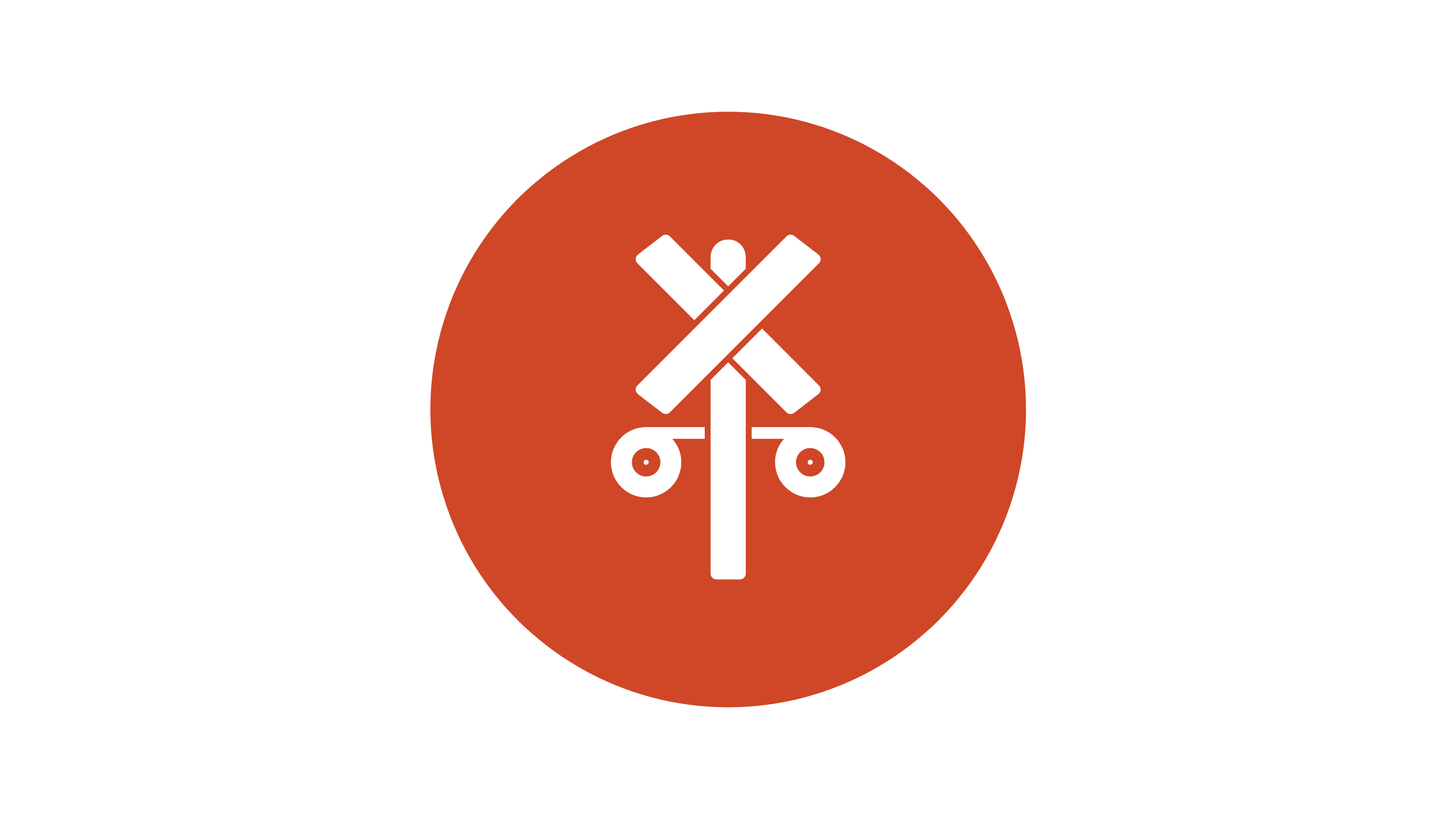 Orange railroad crossing icon.
