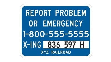 Report Rail Problem or Emergency sign
