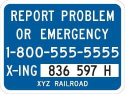 Report Rail Problem or Emergency sign