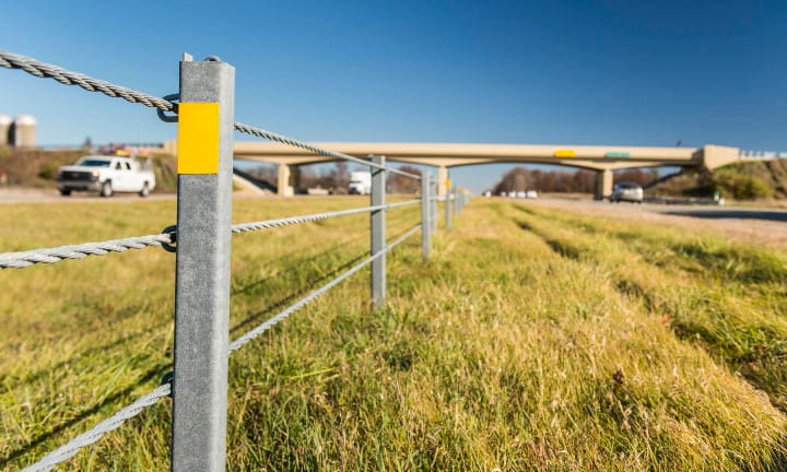 Median Cable Guardrail along I-96 near Grand Rapids.