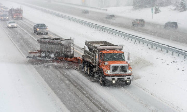 MDOT Tow Plow in action on I-96 in MDOT's University Region.