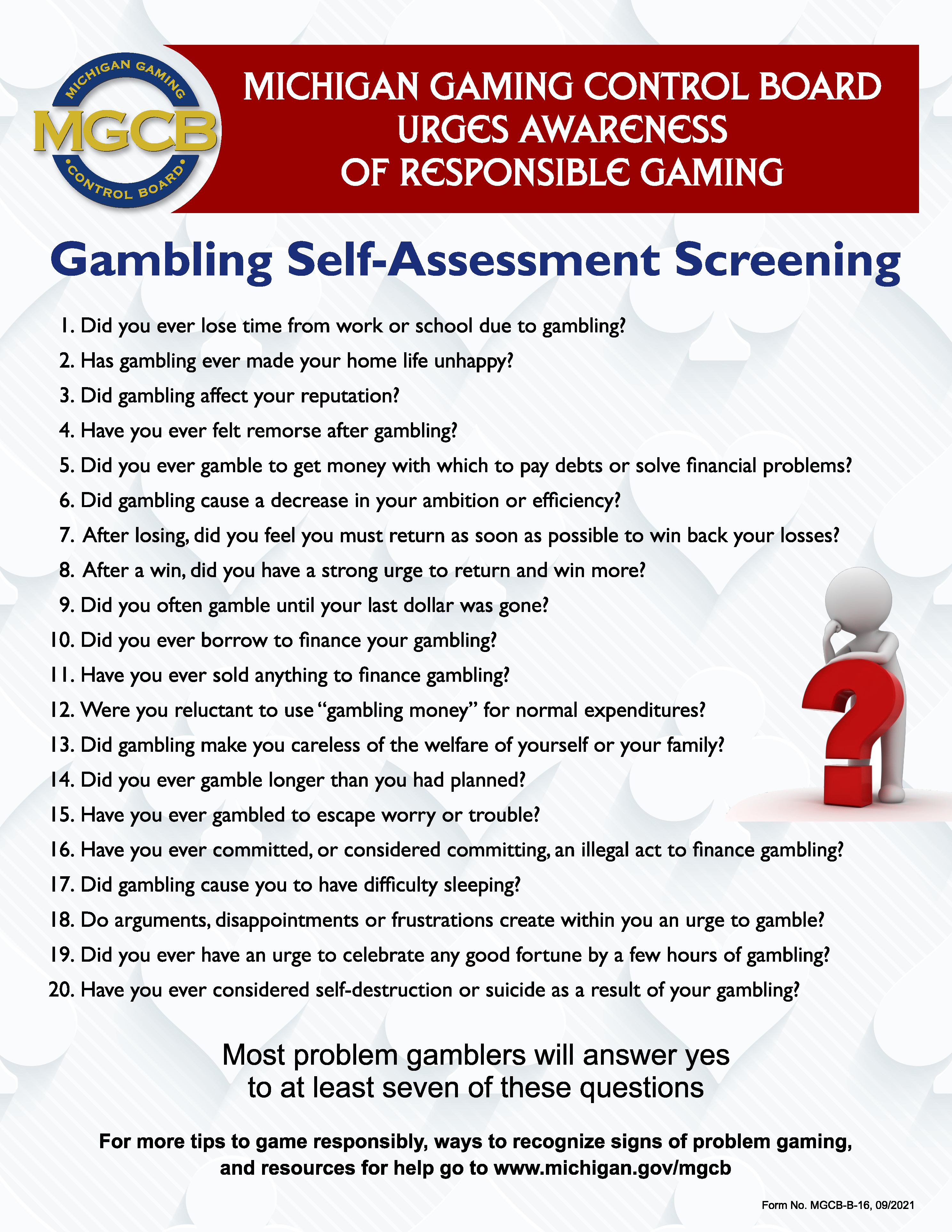 20 Questions Self-Assessment (8x11 Informational)