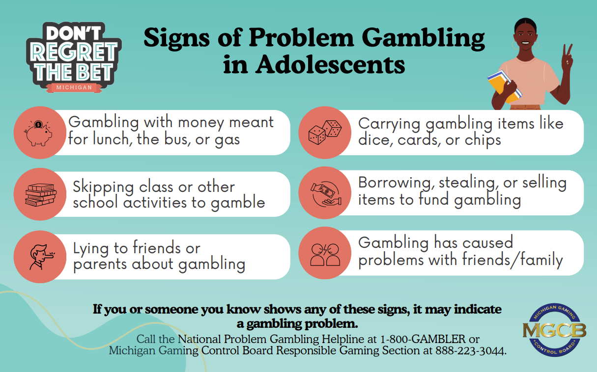 3x5 Card-Signs of Problem Gambling in Adolescents