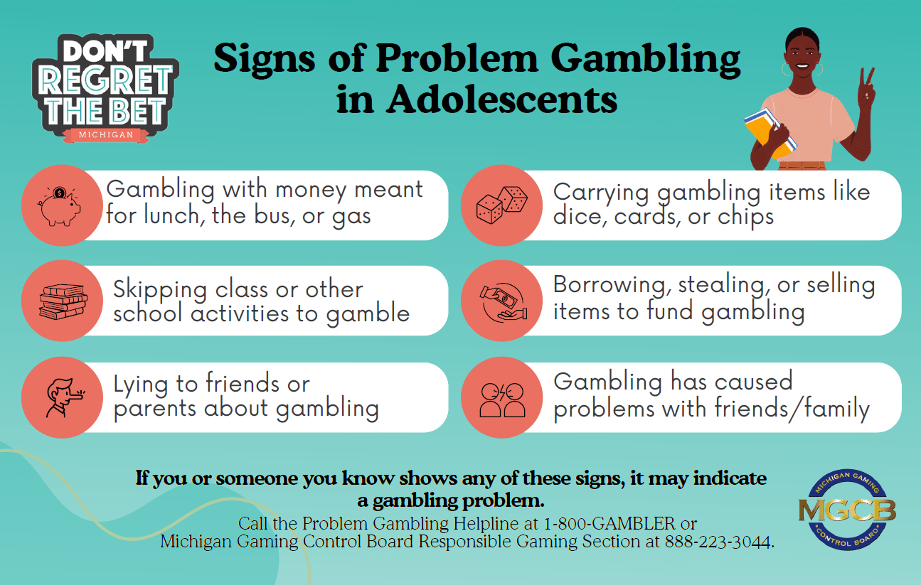 3x5 Card-Signs of Problem Gambling in Adolescents