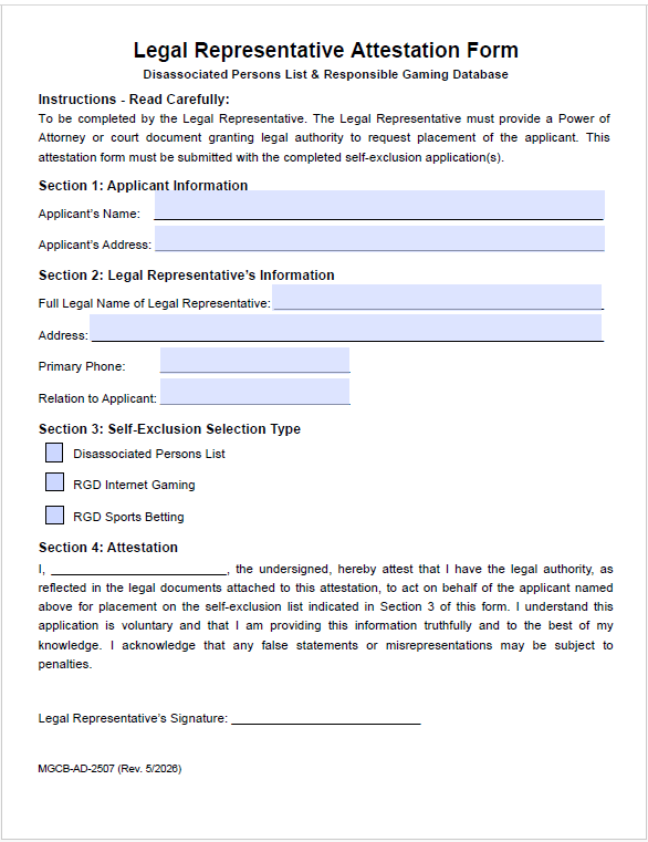 Attestation Form Image