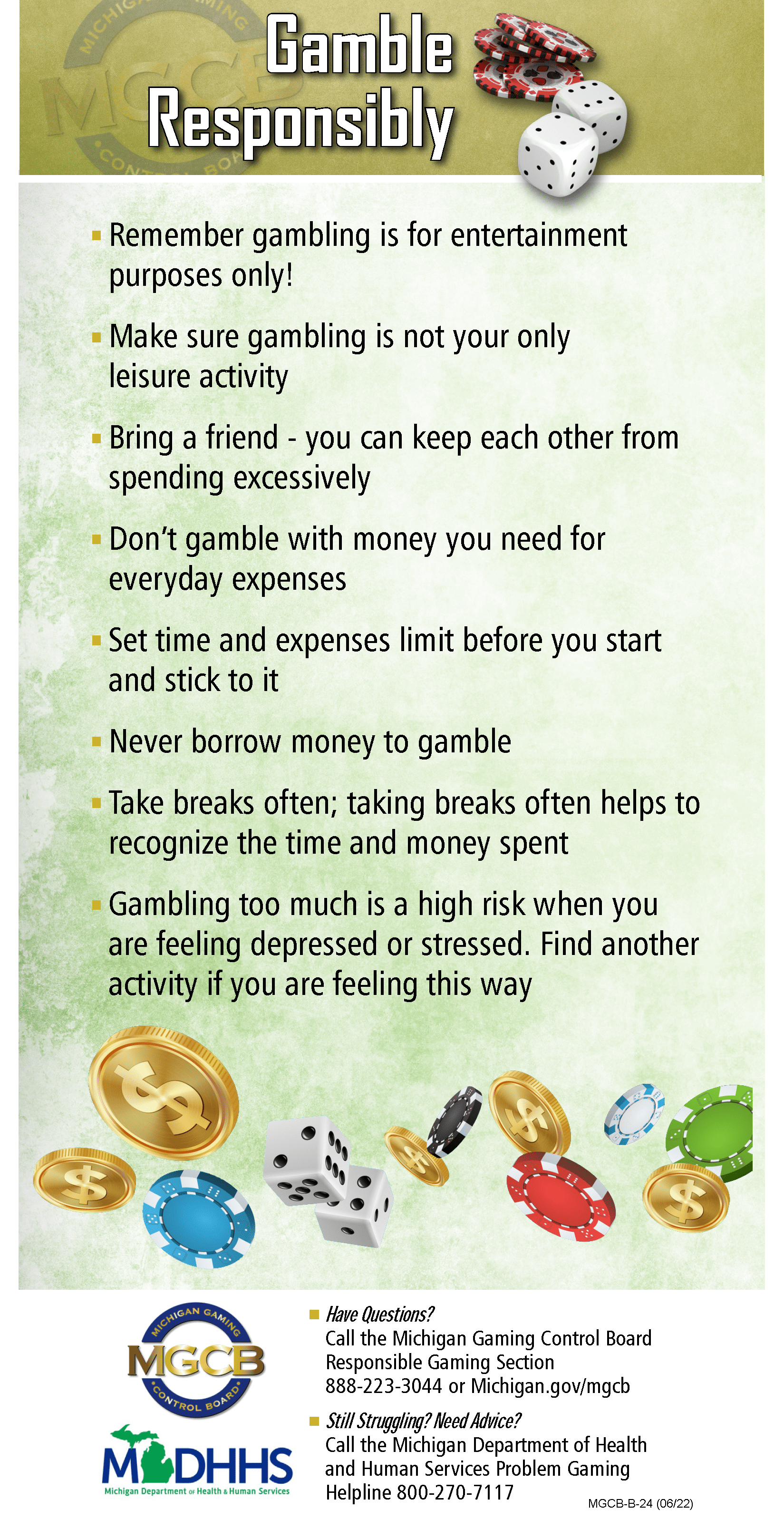 Gamble Responsibly (Rack Card)