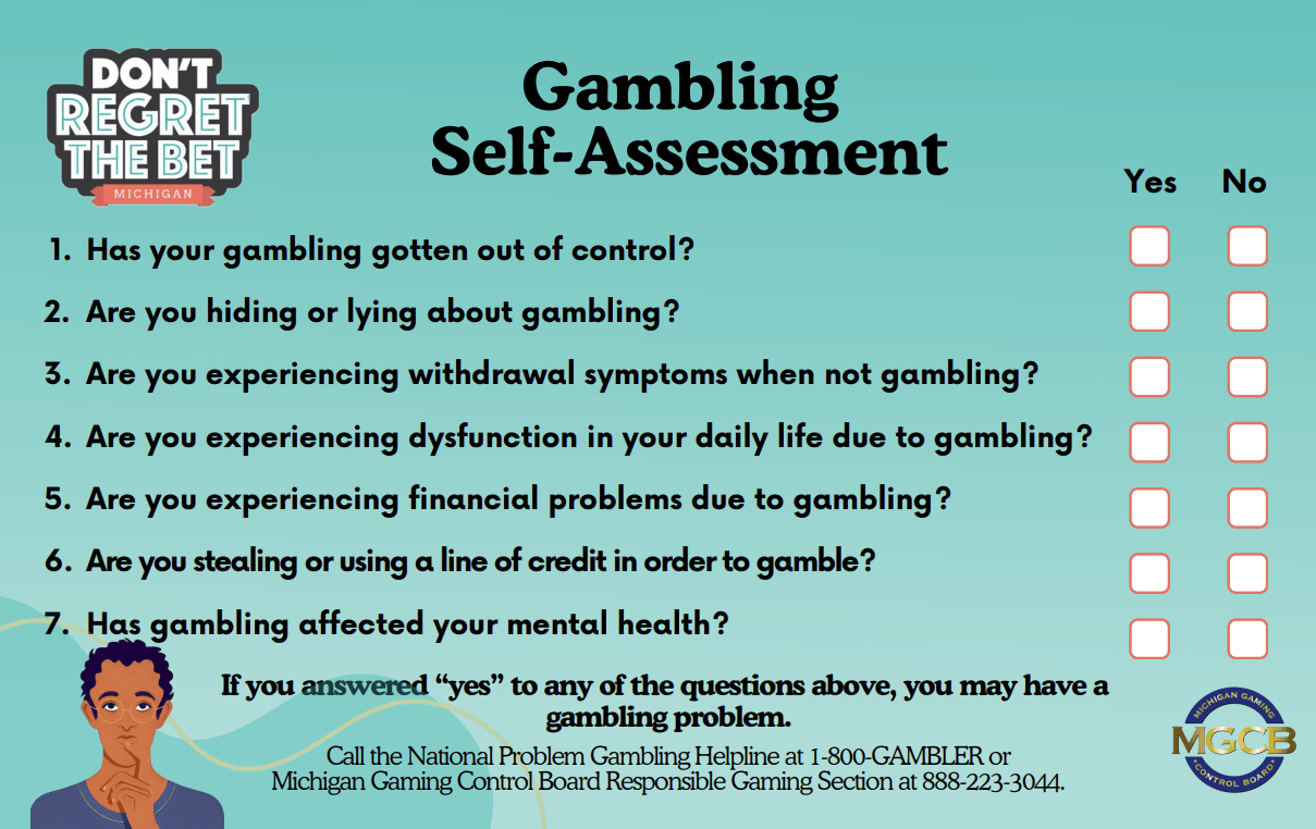 Gambling Self-Assessment card