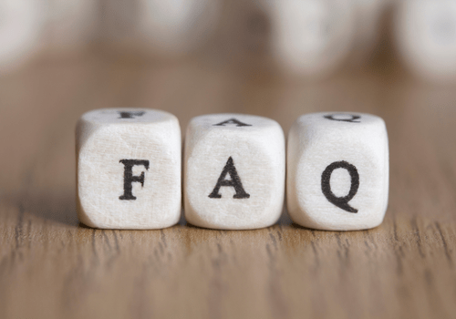 FAQ spelled out with blocks