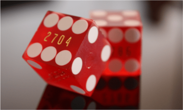 Pair of dice on a table