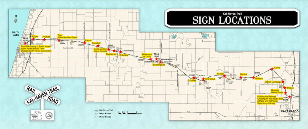 A map of Kal Haven Trail