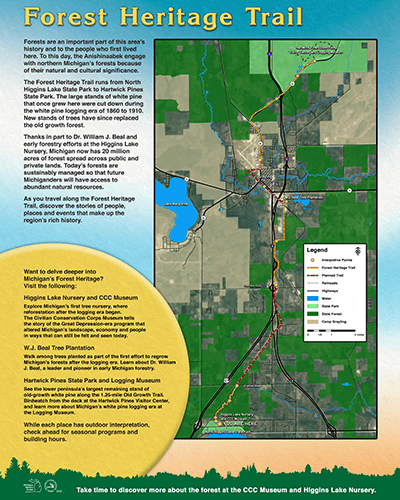 Map of the Forest Heritage Trail.