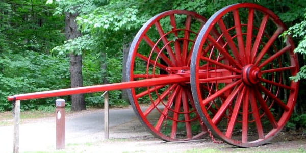 Big Wheels used for logging at Hartwick Pines State Park.
