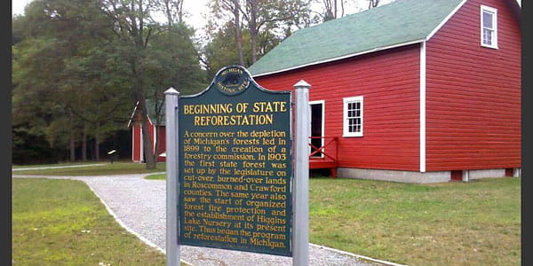 A historical marker at the CCC museum site.