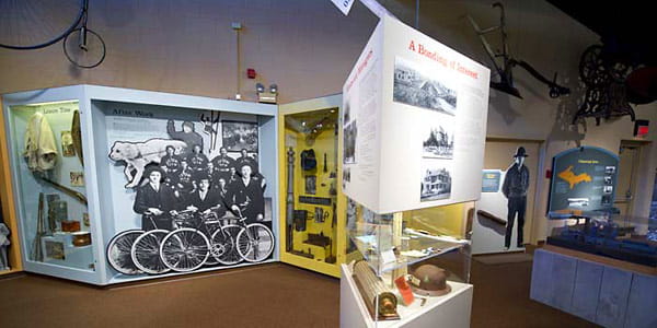 Leisure timeline exhibit at the museum.