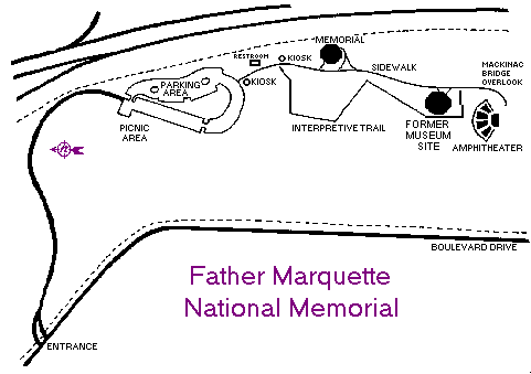 Site map of Father Marquette National Memorial