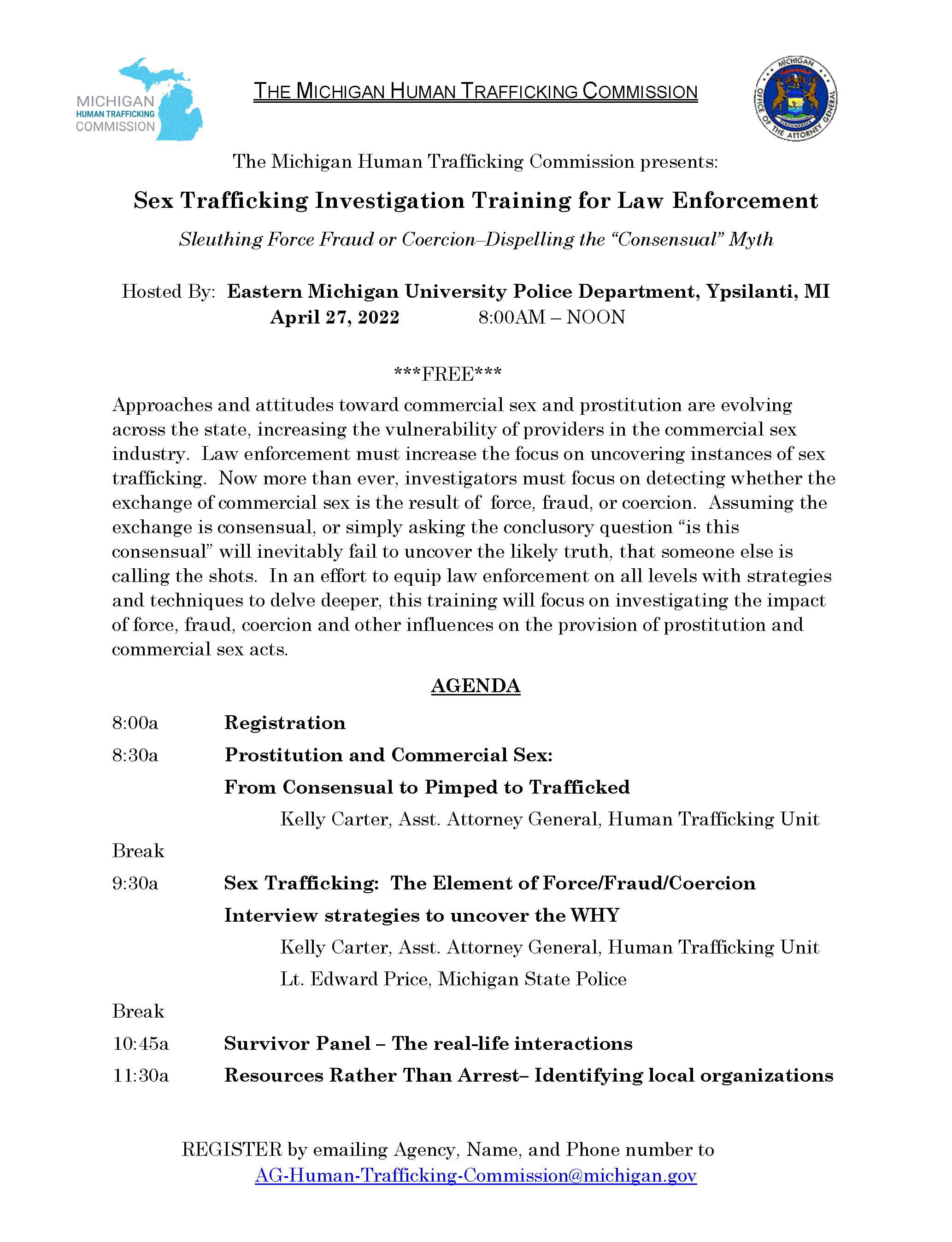 Sex Trafficking Investigation Training