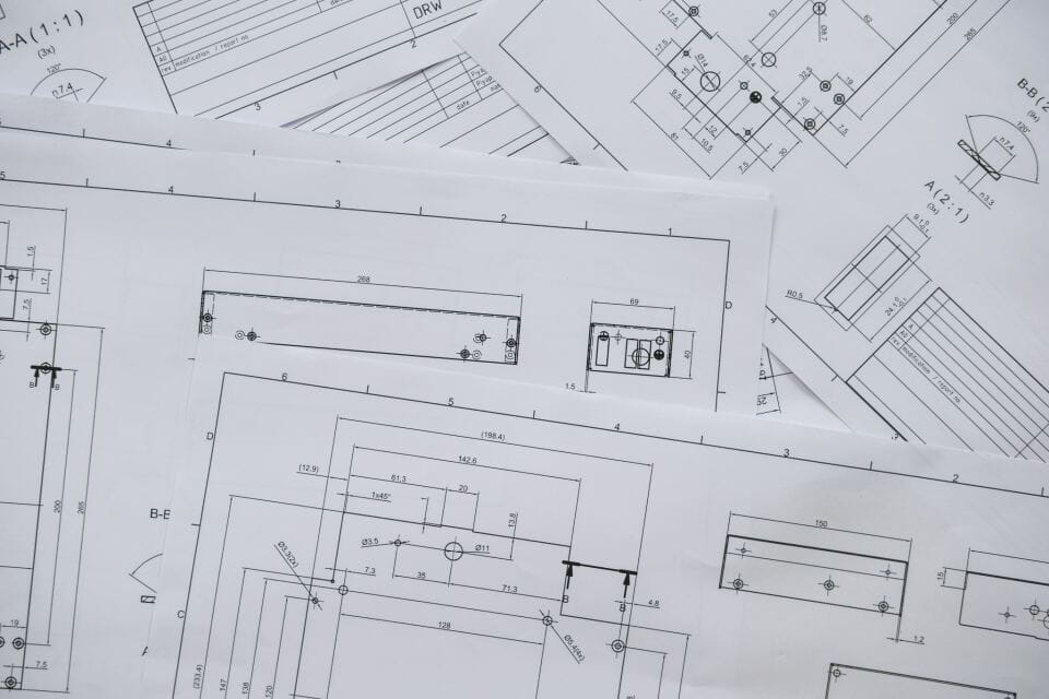 Technical diagrams abstract