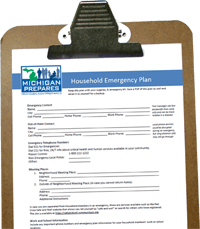 clipboard with emergency plan