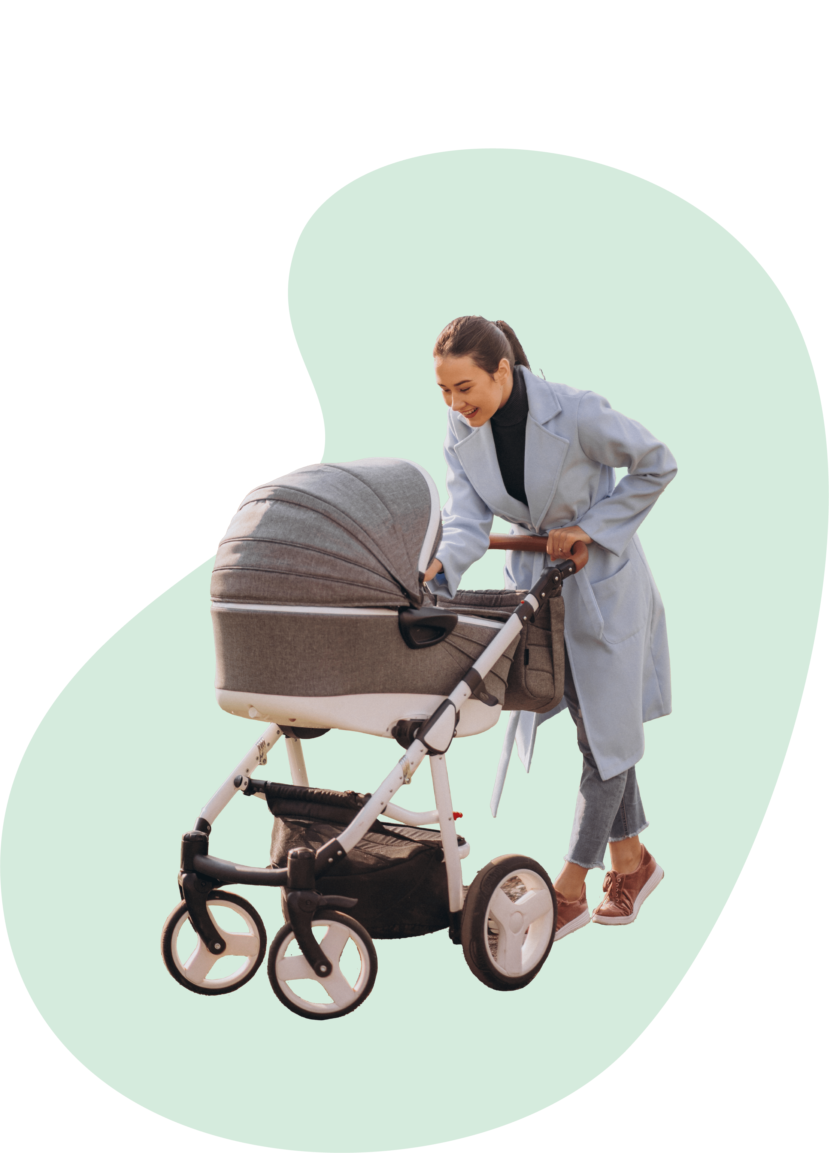 mom and baby in stroller