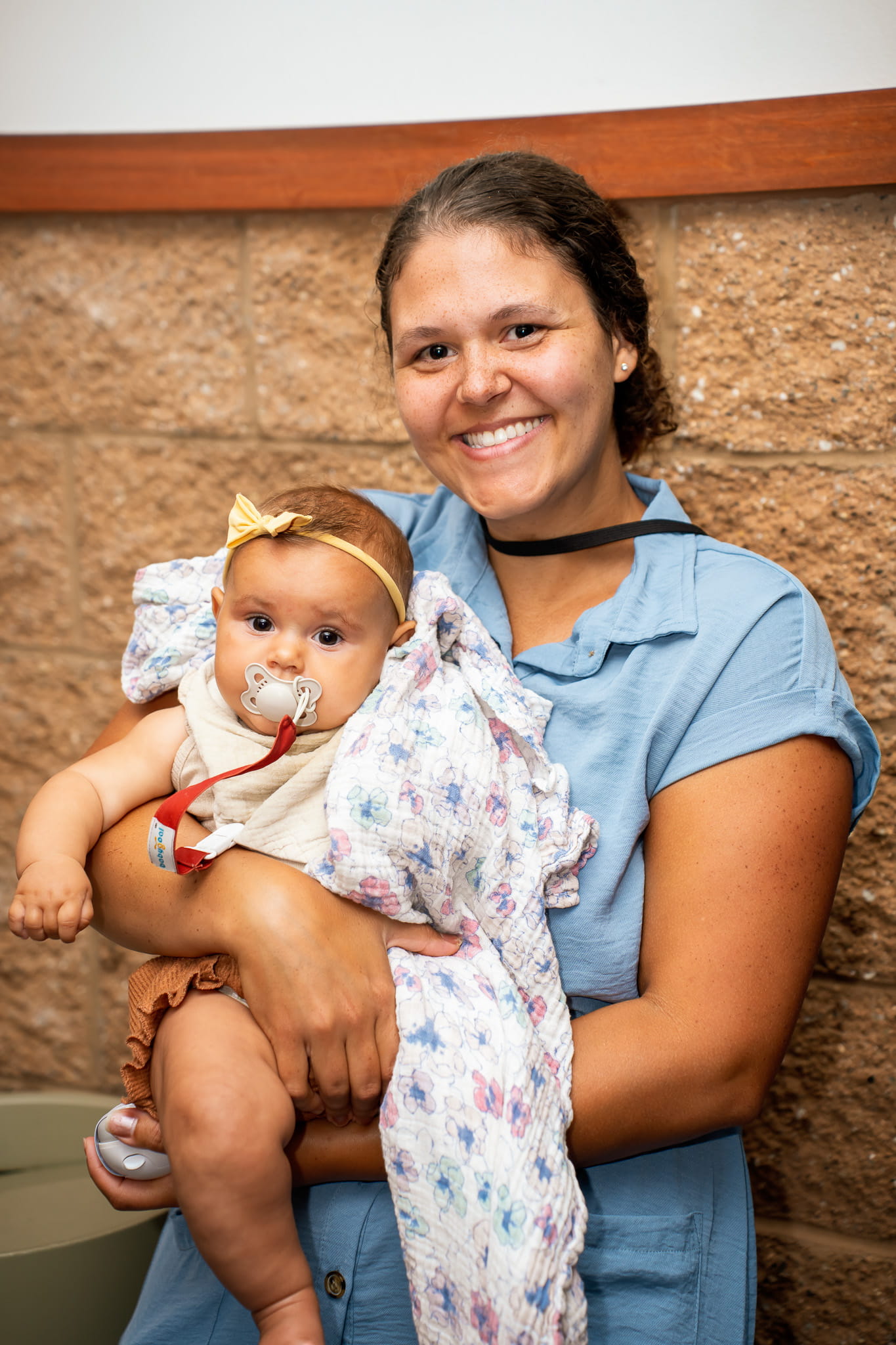 Woman holding baby