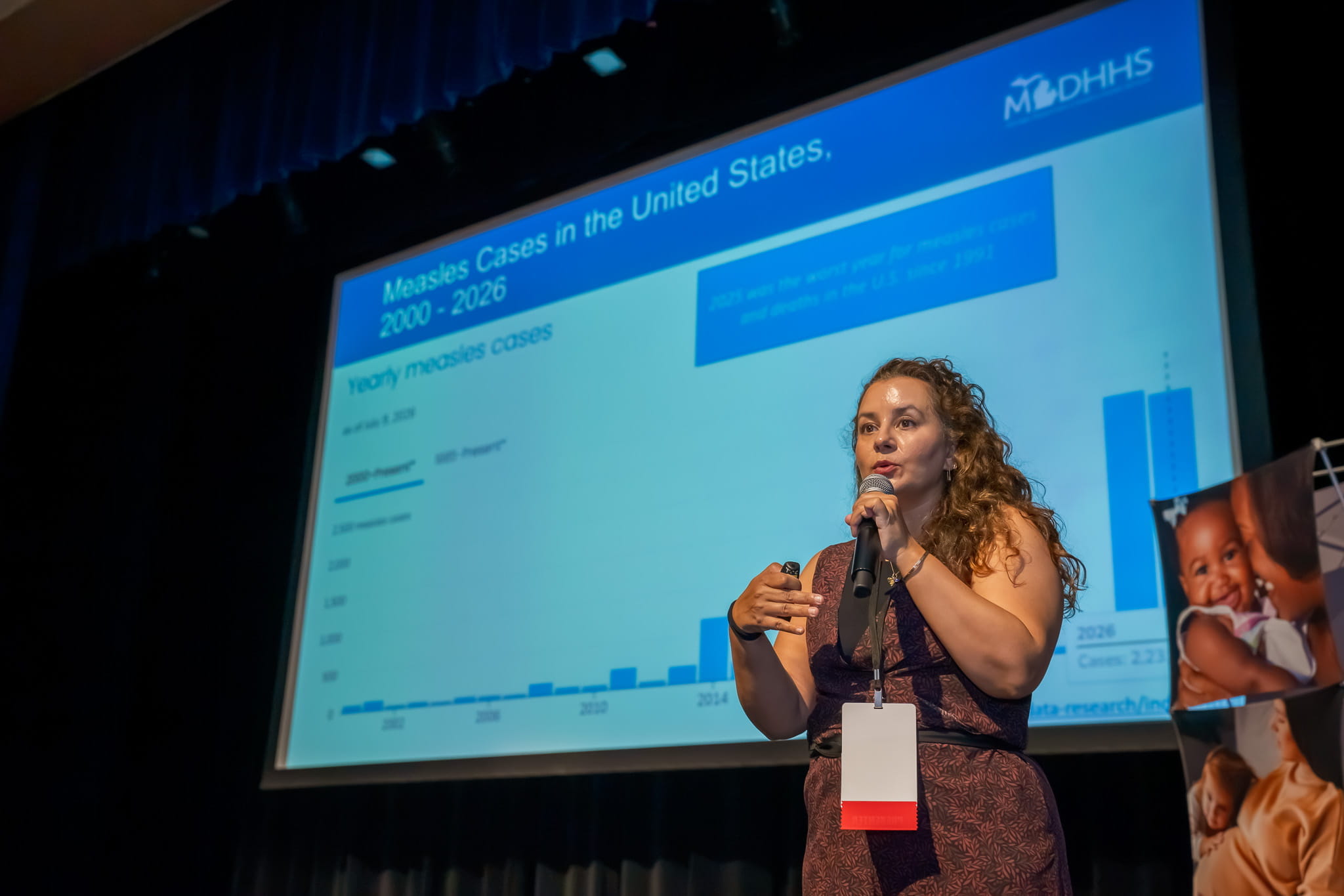 Woman giving presentation