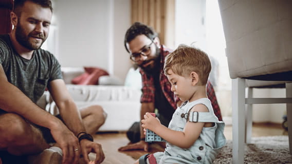 fathers playing with child