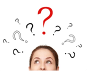woman with question marks above head 