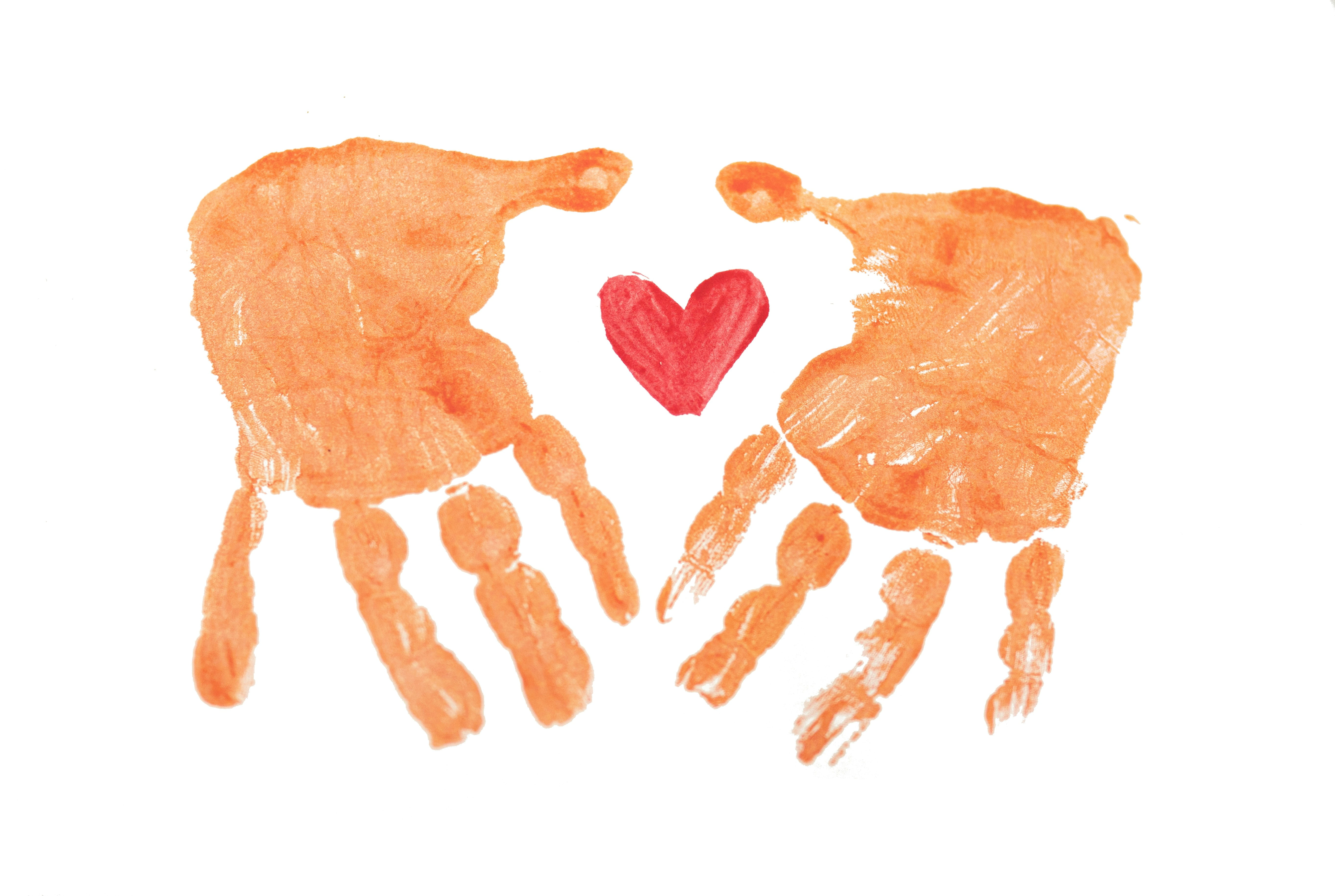 handprints with heart