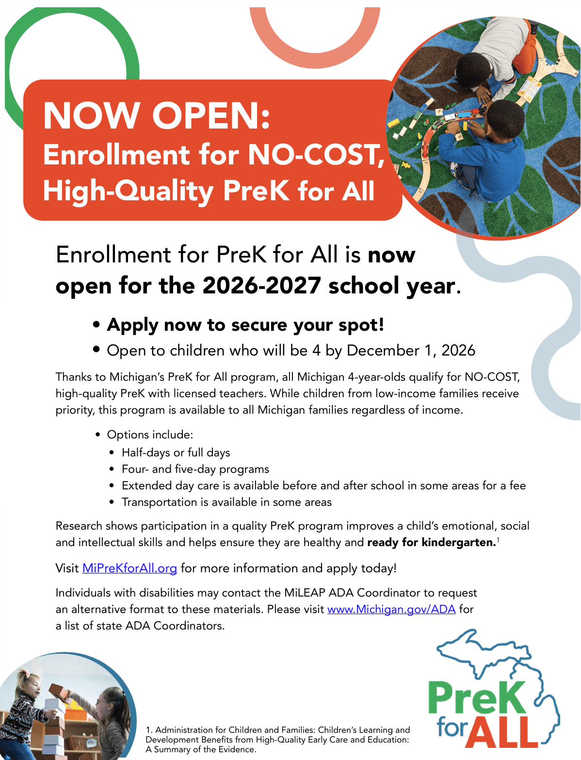 2025-2026 PreK for All Flyer Cover