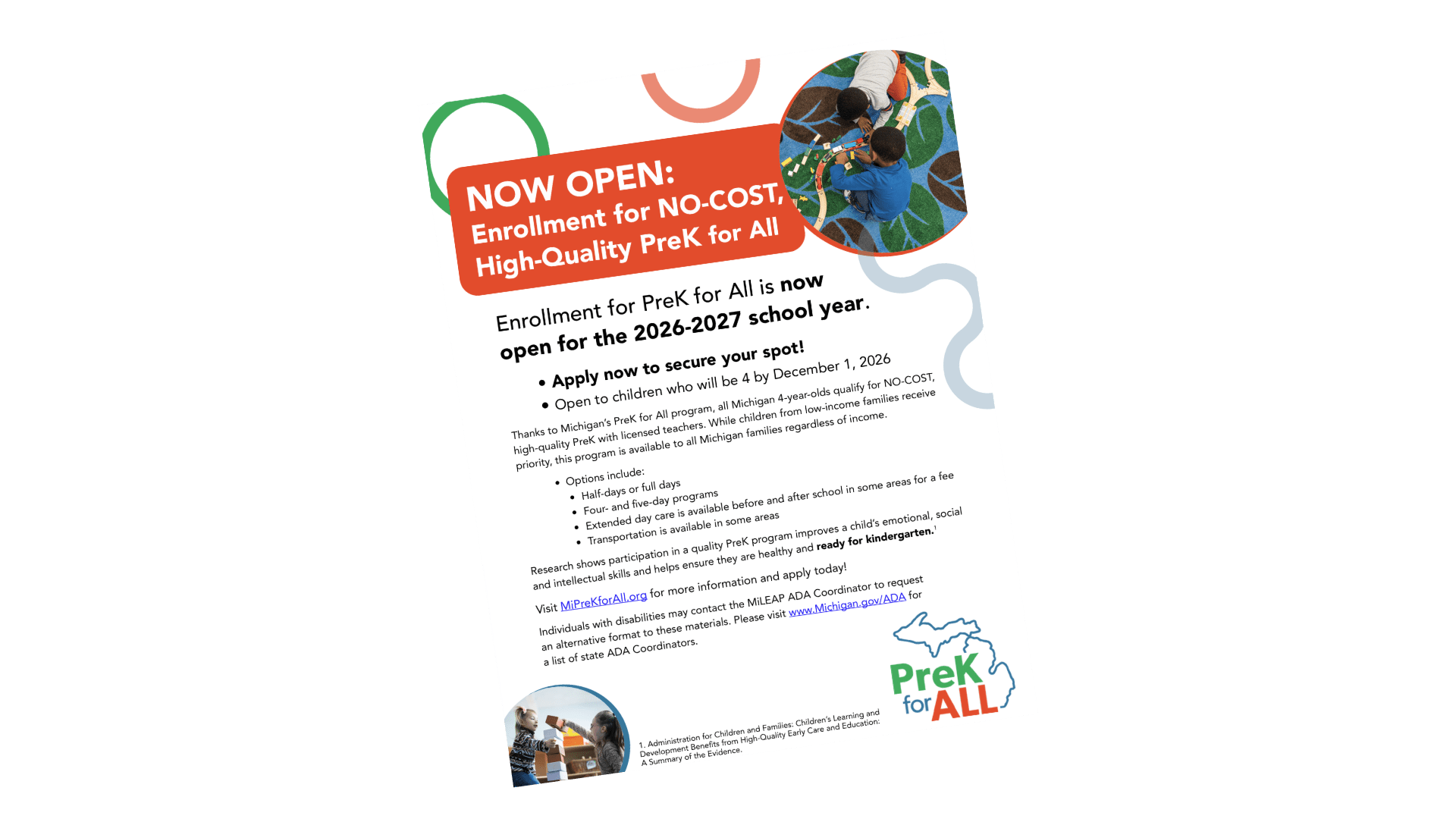 PreK for All flyer landscape