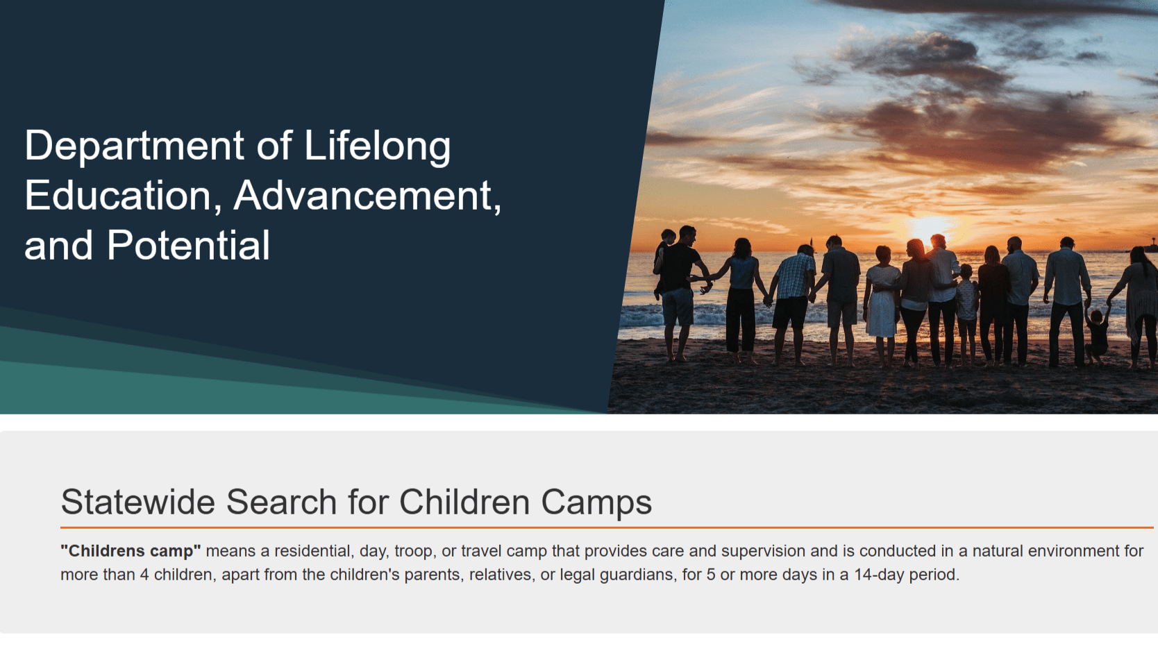 Statewide Search for Children Camps