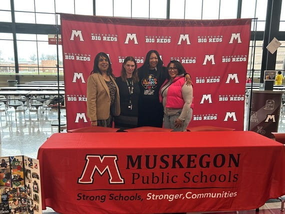 Left to Right: Dr. Beverly Walker-Griffea, director, MiLEAP; Nicole Reyherme, director of curriculum and instruction at MPS; Angela Johnson, 21st Century Coordinator at MPS; Jaronna McCrae, Parent