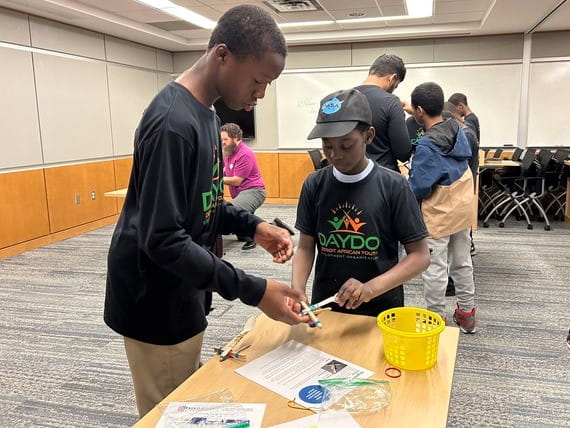 Students engaged in STEM learning