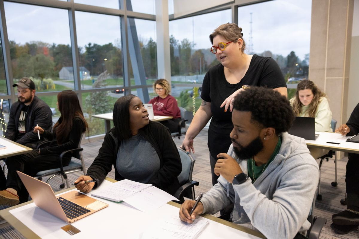 College students in classroom setting