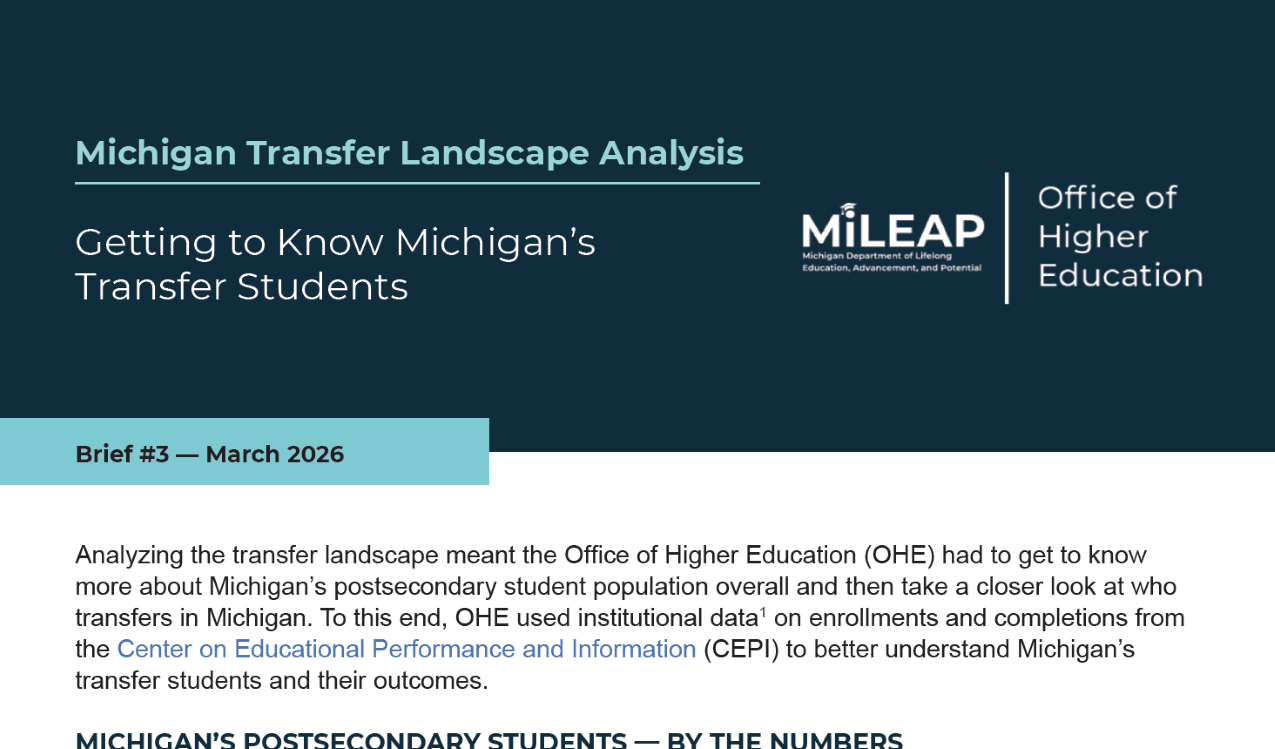 Michigan Transfer Landscape Analysis Brief 3 half cover image