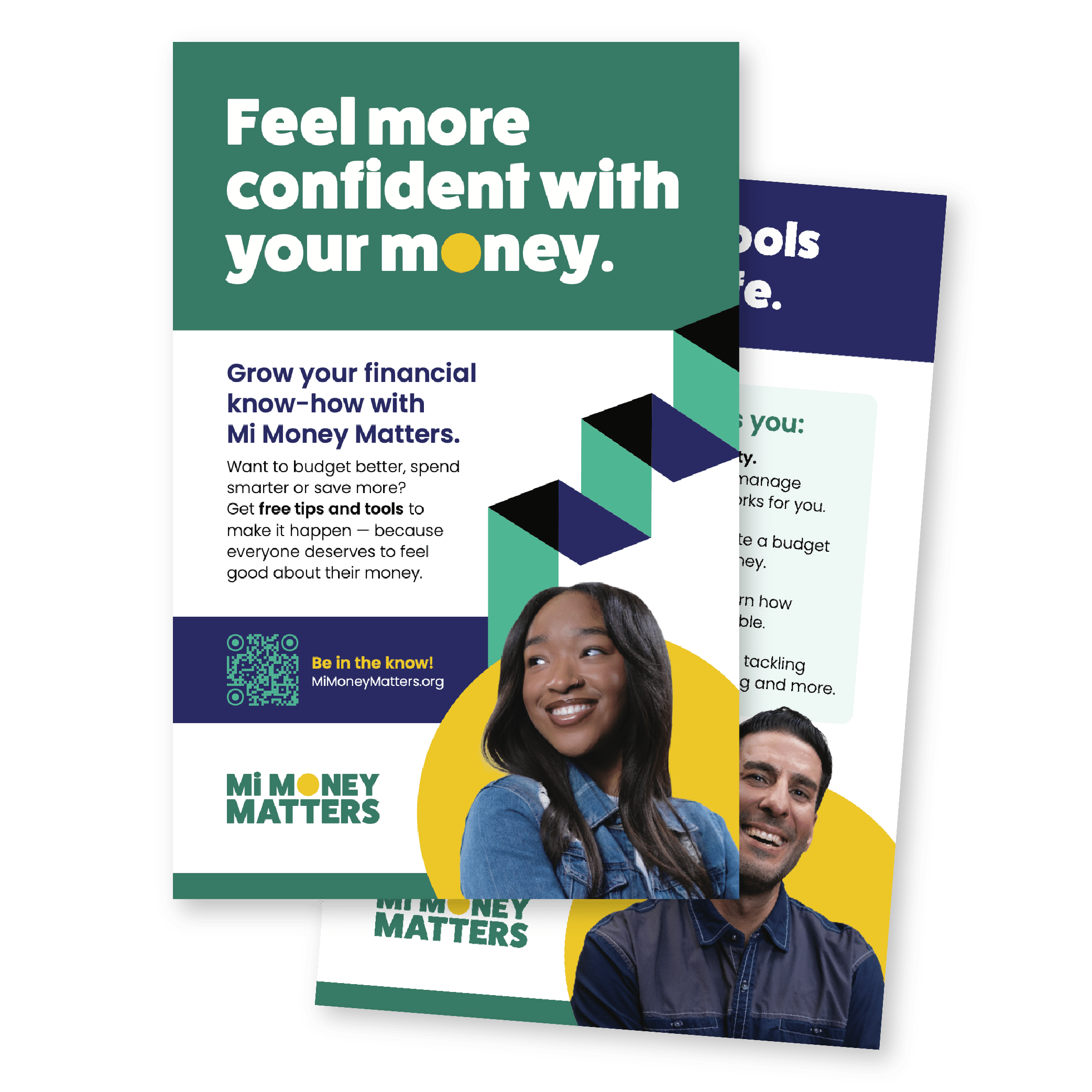 Graphic of the front and the back of the printable flyers that are available for download for free