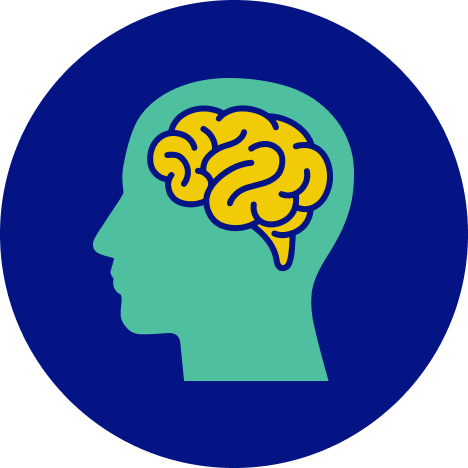 A colorful brain icon