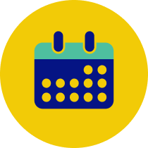 A colorful calendar icon