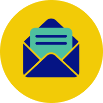 A colorful icon of an envelope