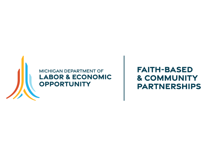 Logo for Michigan Department of Labor and Economic Opportunity, Faith-Based and Community Partnerships