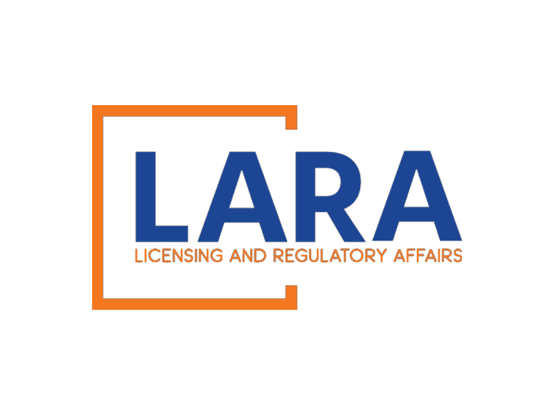 logo for LARA, Licensing and Regulatory Affairs