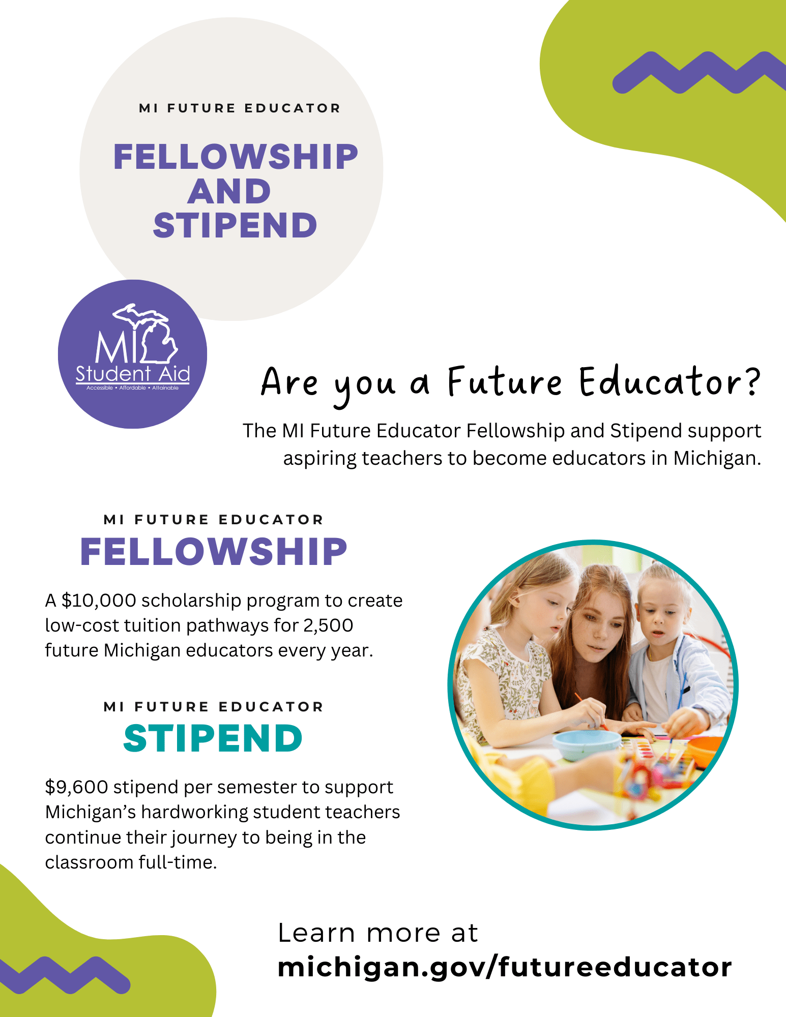 MI Future Educator Fellowship and Stipend Flyer