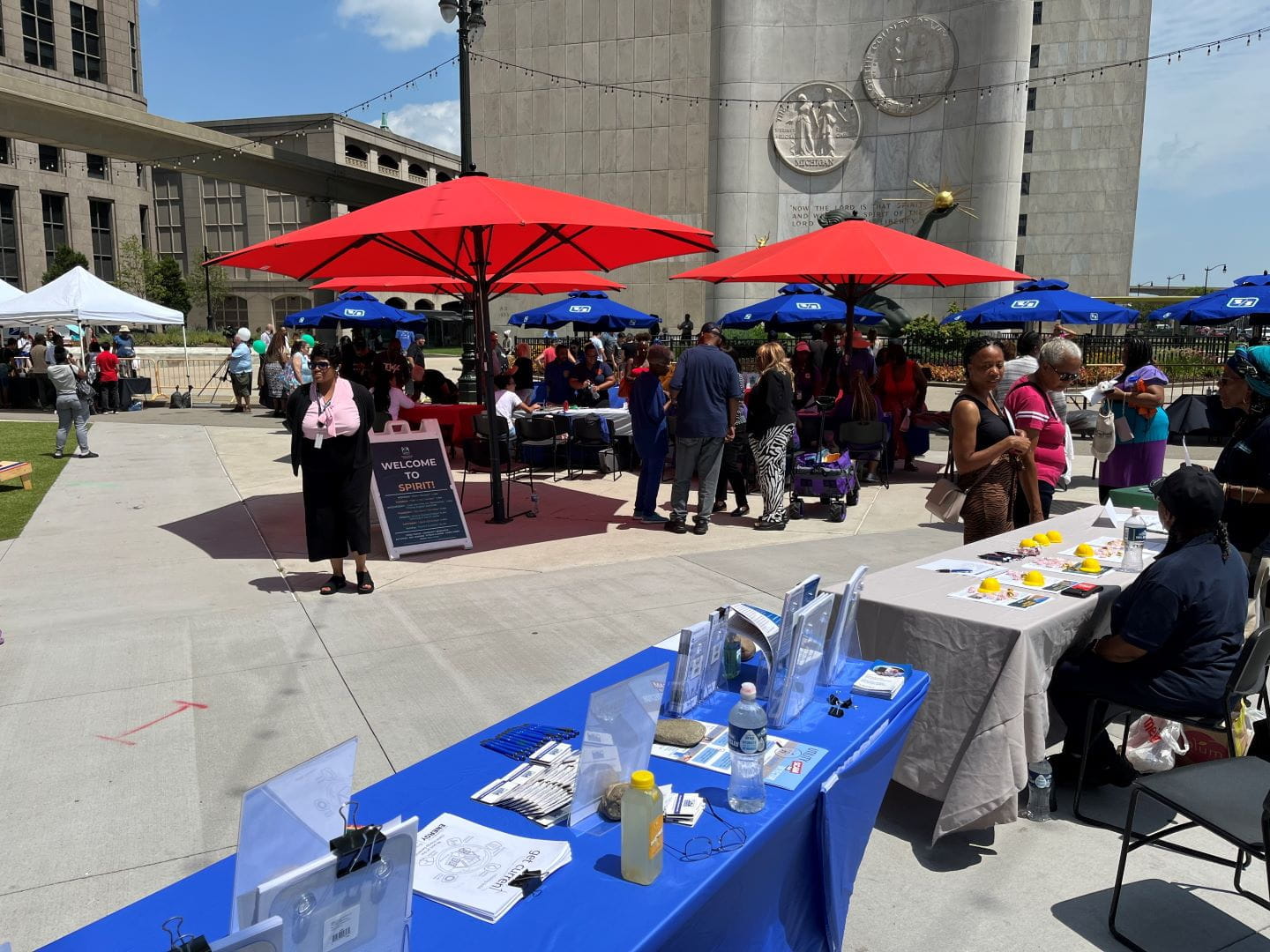 MPSC table at outreach event in downtown Detroit