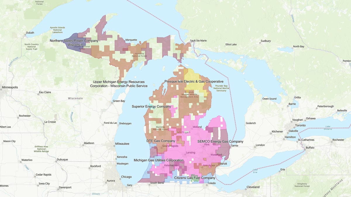 Natural Gas Utility Service Areas